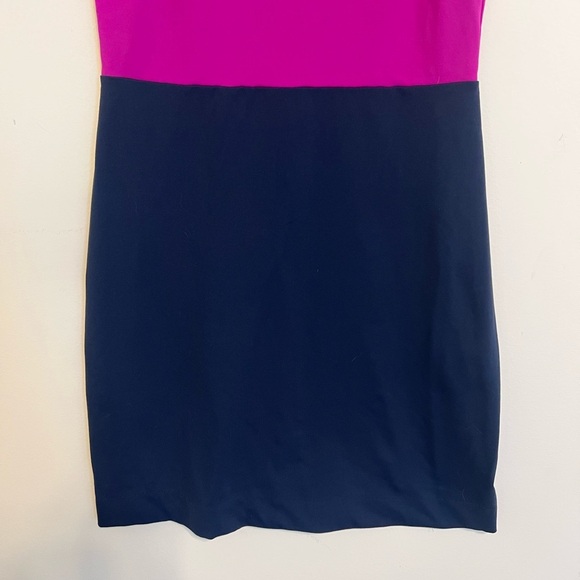 2/$30 Cynthia Rowley -Colorblock Mini Dress Fuchsia Navy Blue Sleeveless Size S - Picture 5 of 8
